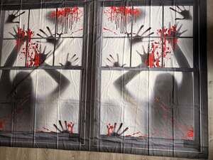 Halloween Large Window Decorations Door Cover, Window Clings Poster for Scary B